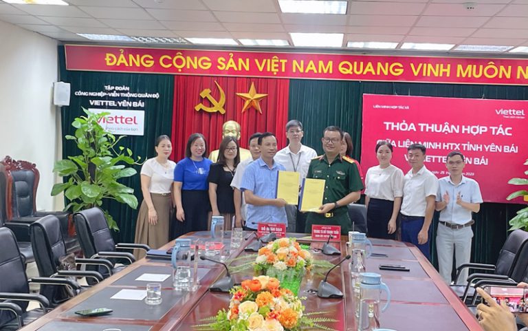 Liên minh hợp tác xã tỉnh và Viettel Yên Bái ký Thoả thuận hợp tác